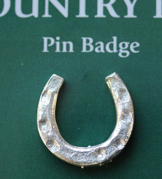 Horseshoe Pin Badge - Pewter, Country Life (20mm long) *[CLHSPPIN]