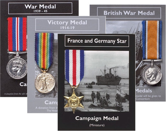 REPRODUCTION 4 Miniature WW1 & WW2 War Medals 18-20mm *[4MED]