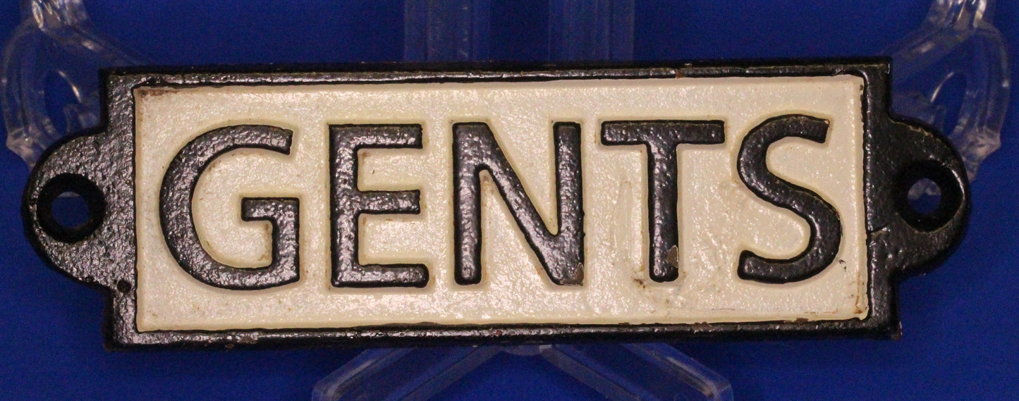 Vintage Style Rectangular GENTS Sign 16 x 5 cm [YRGEN]