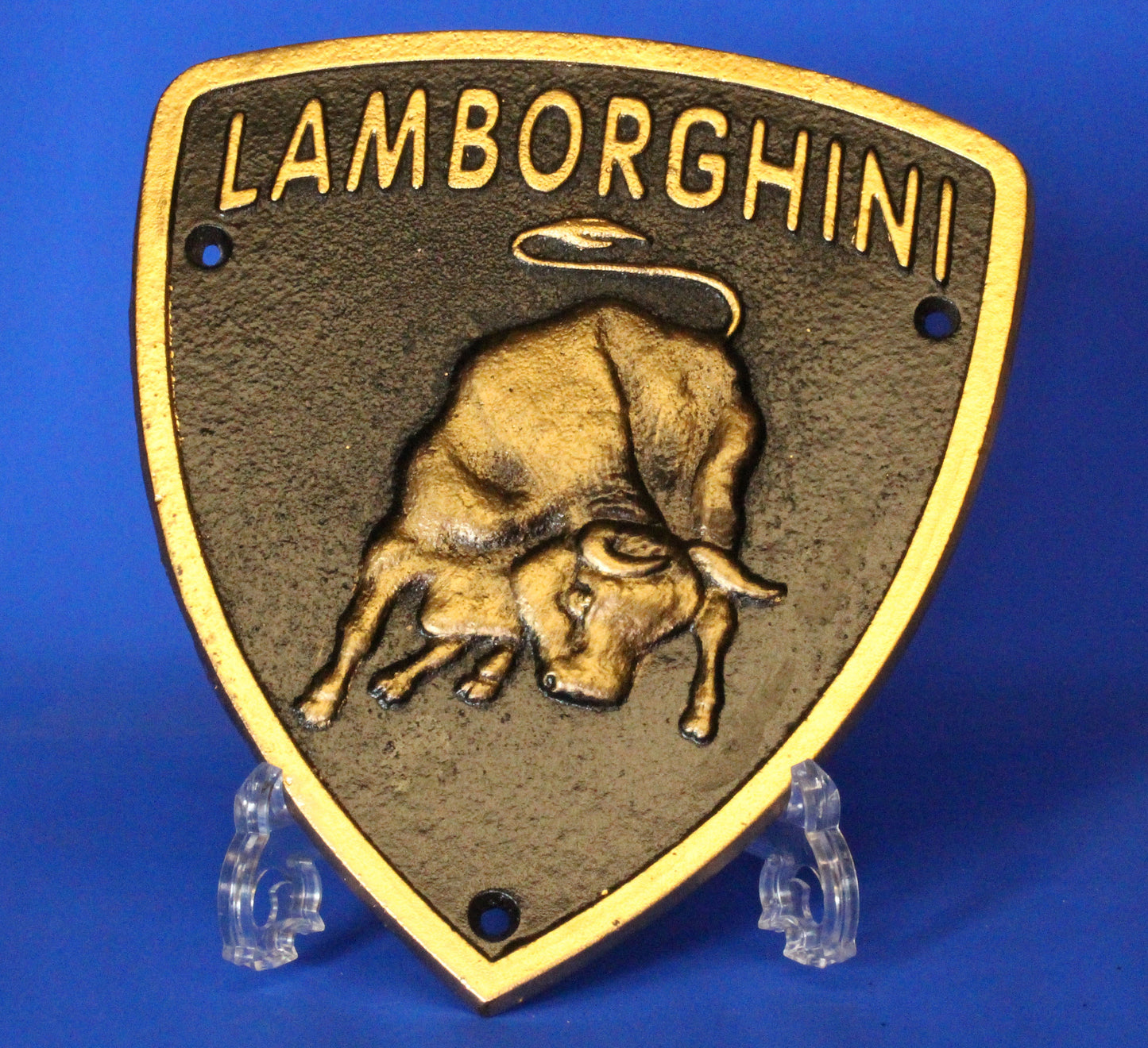 Reproduction Cast Iron LAMBORGHINI Plaque /Avertising sign 22 x 19 cm [YLAMB]