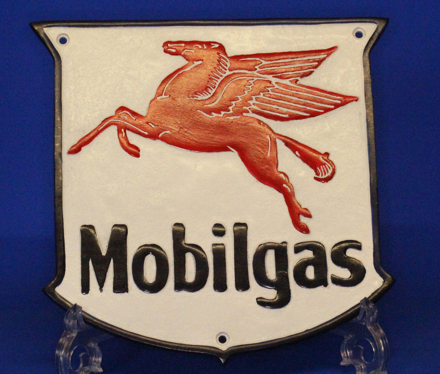 Reproduction Aluminium Mobil Pegasus plaque /Avertising sign 24 x 24 cm [YMOAL]