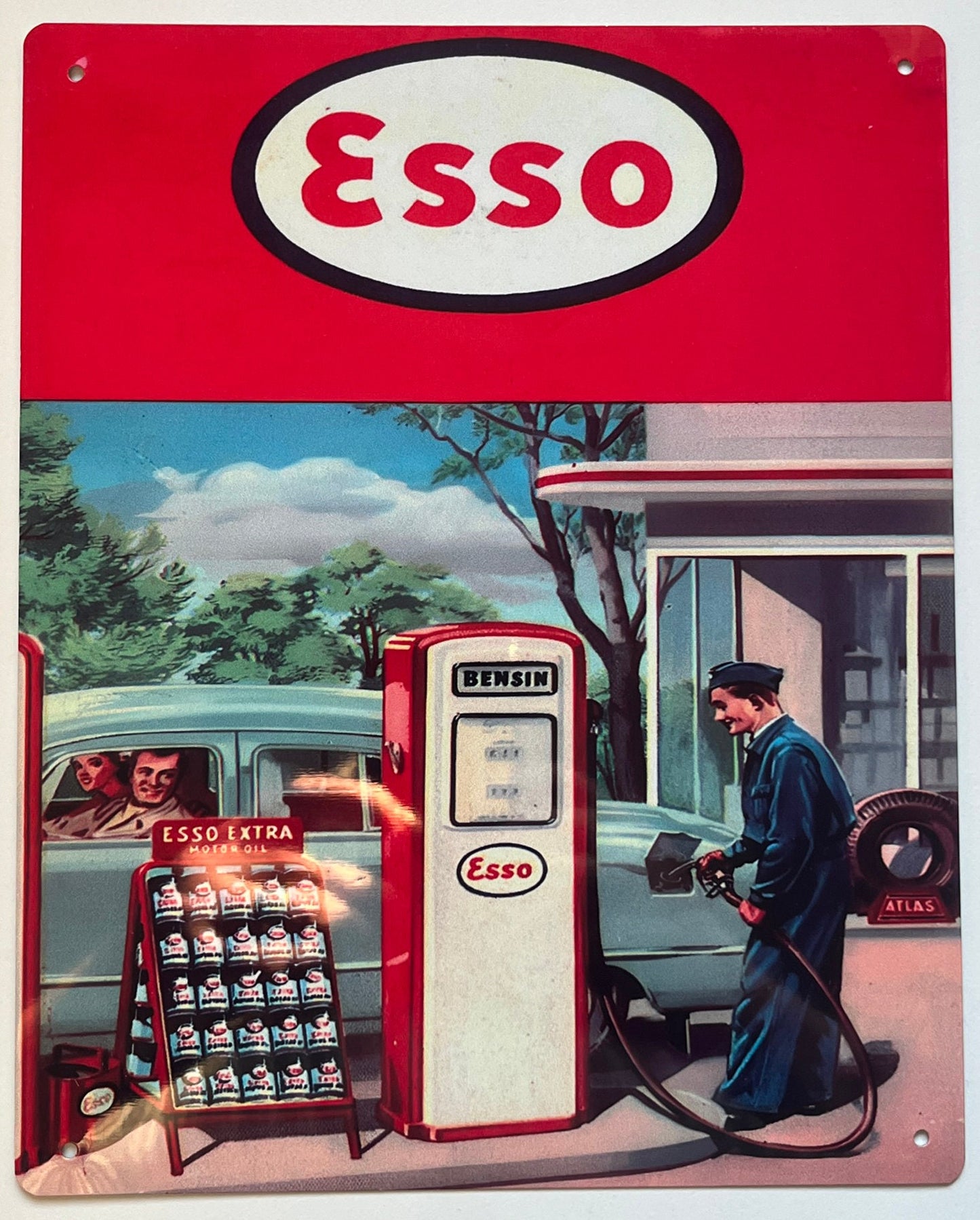 Metal Vintage Style Wall Sign - Esso - Metal Advertising Wall Sign 10x8 inch [ESSO3]