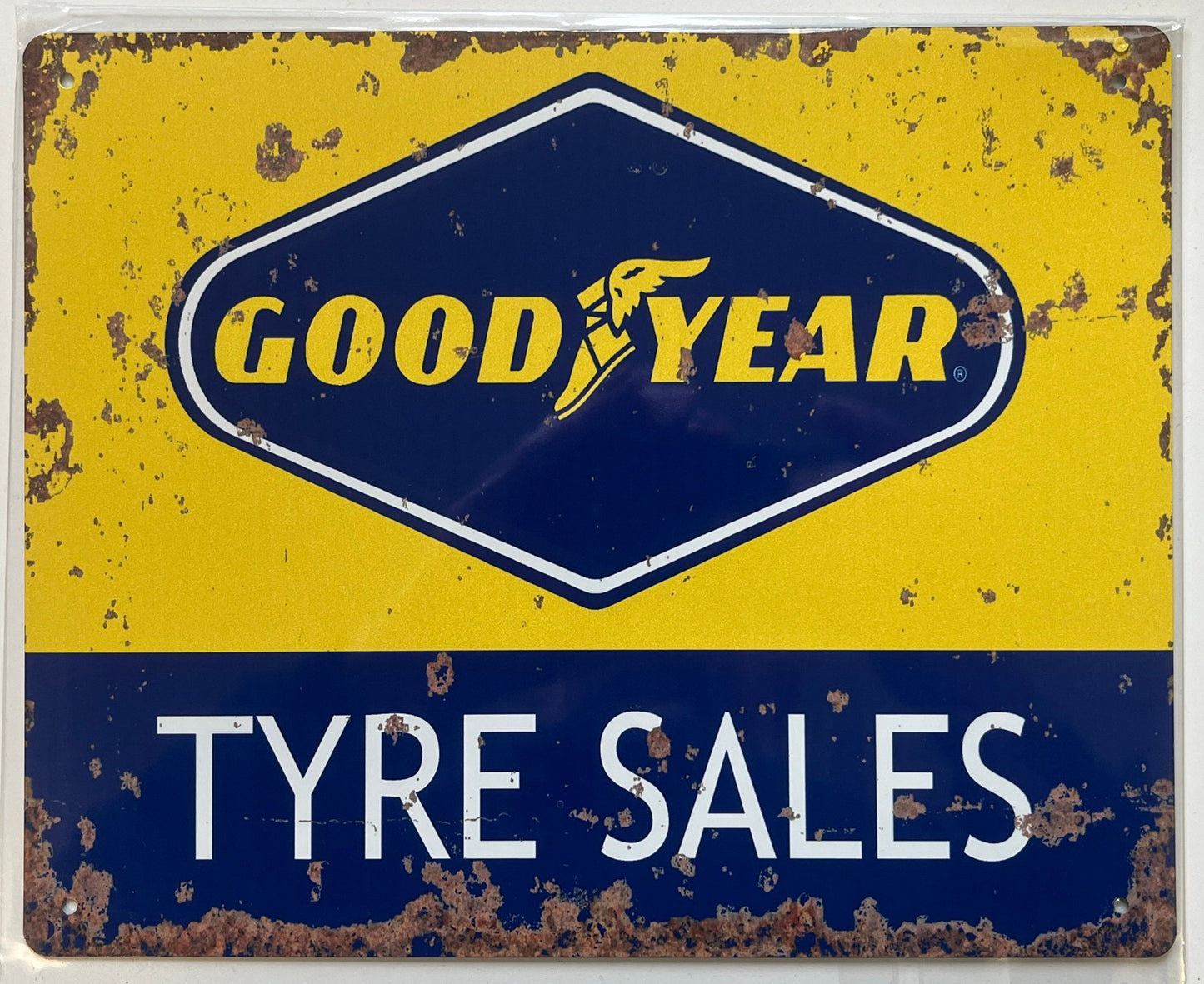 Metal Vintage Style Wall Sign - Goodyear Tyre Sales 10x8 inch [GOODYR]