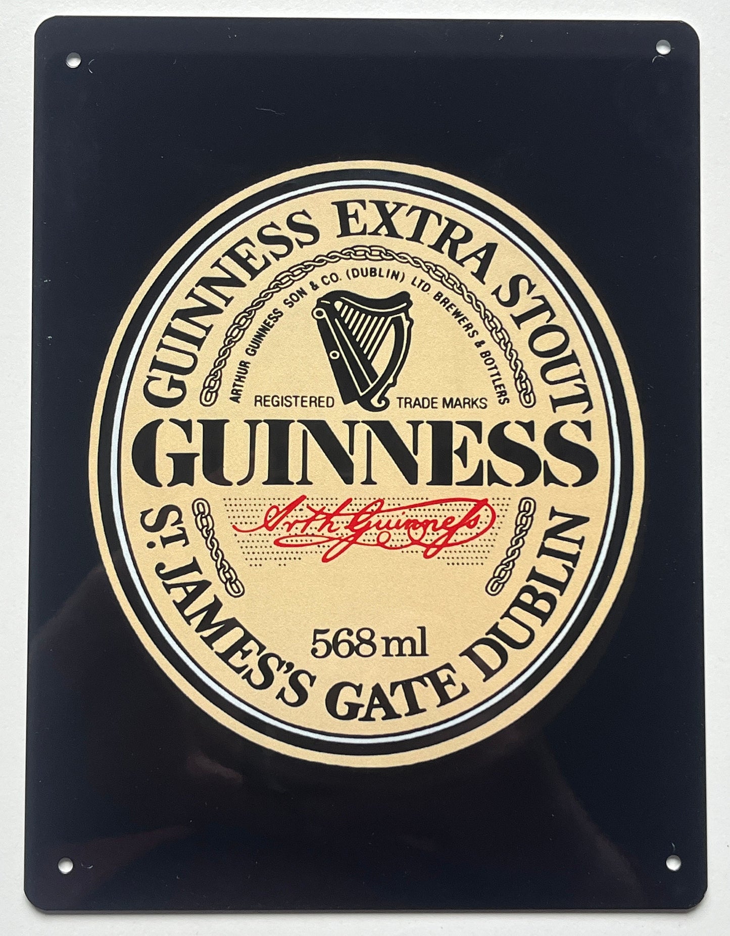 Metal Vintage Style Wall Sign - Guinness Extra Stout, St James's Gate Dublin 8x6 inch [GUIN3]