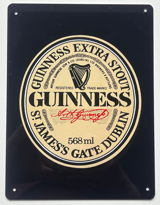 Metal Vintage Style Wall Sign - Guinness Extra Stout, St James's Gate Dublin 8x6 inch [GUIN3]