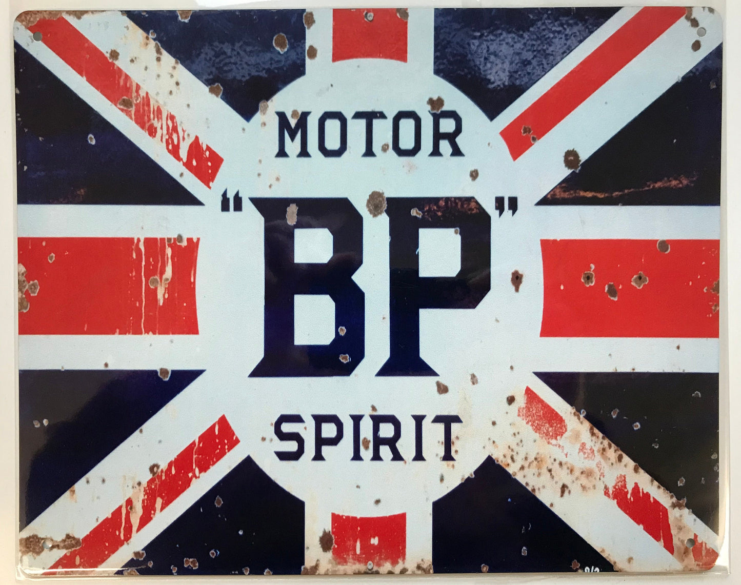 Reproduction Metal Vintage Style Wall Sign - Motor BP Spirit British Petroleum motor oil 10x8 inch [BP01]