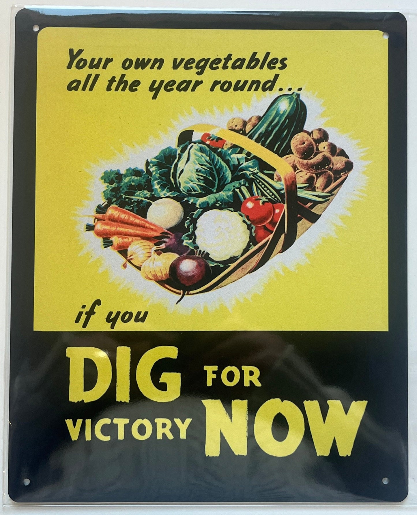 Metal Vintage Style Wall Sign - If You Dig For Victory Now - Metal Propaganda Wall Sign - Metal Propaganda Wall Sign, 10 x 8 inches [WW2c]