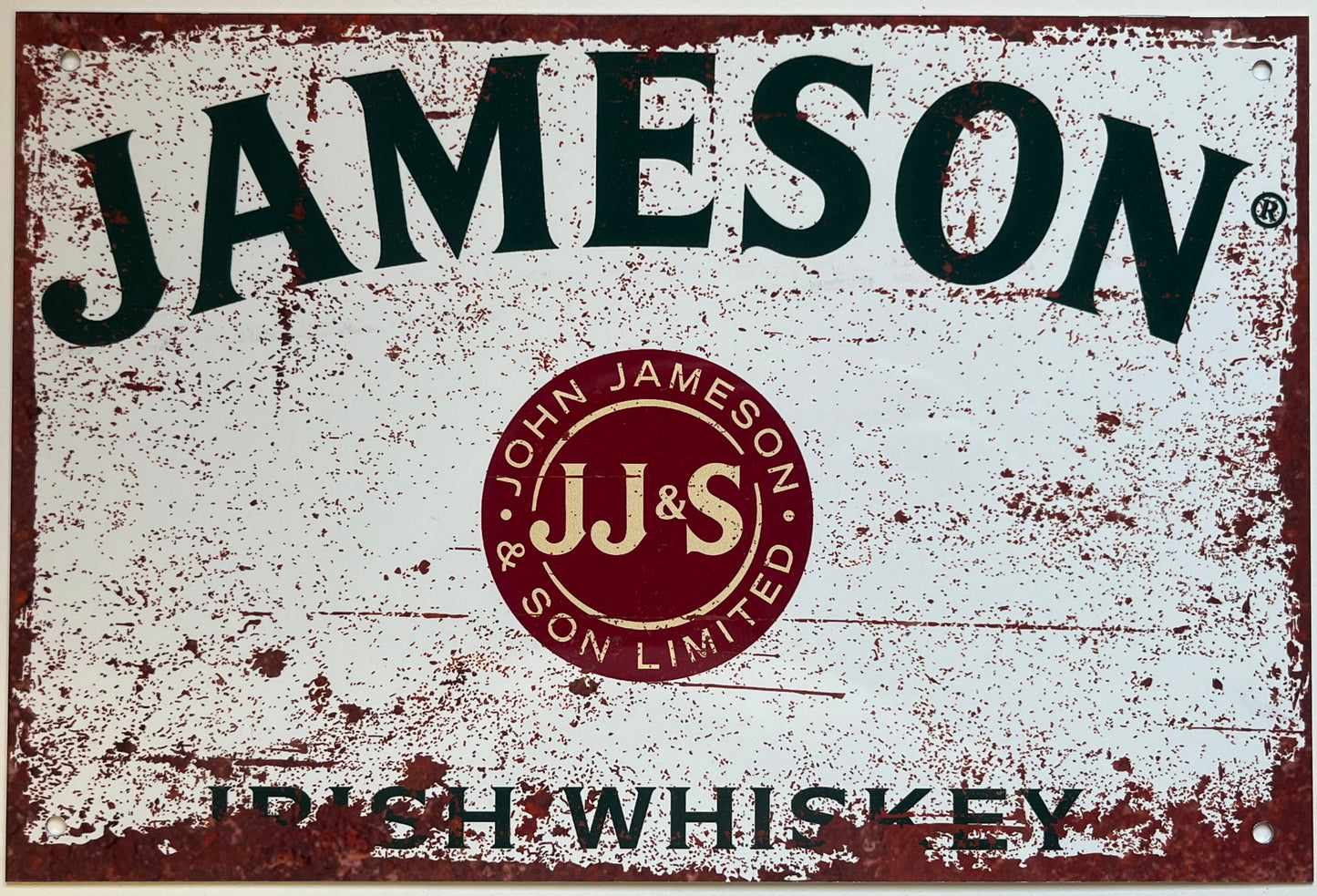 Metal Vintage Style Wall Sign - Jameson Irish Whiskey Advertising Sign, Rusty look, 10.5 x 7 inch [JAM2]